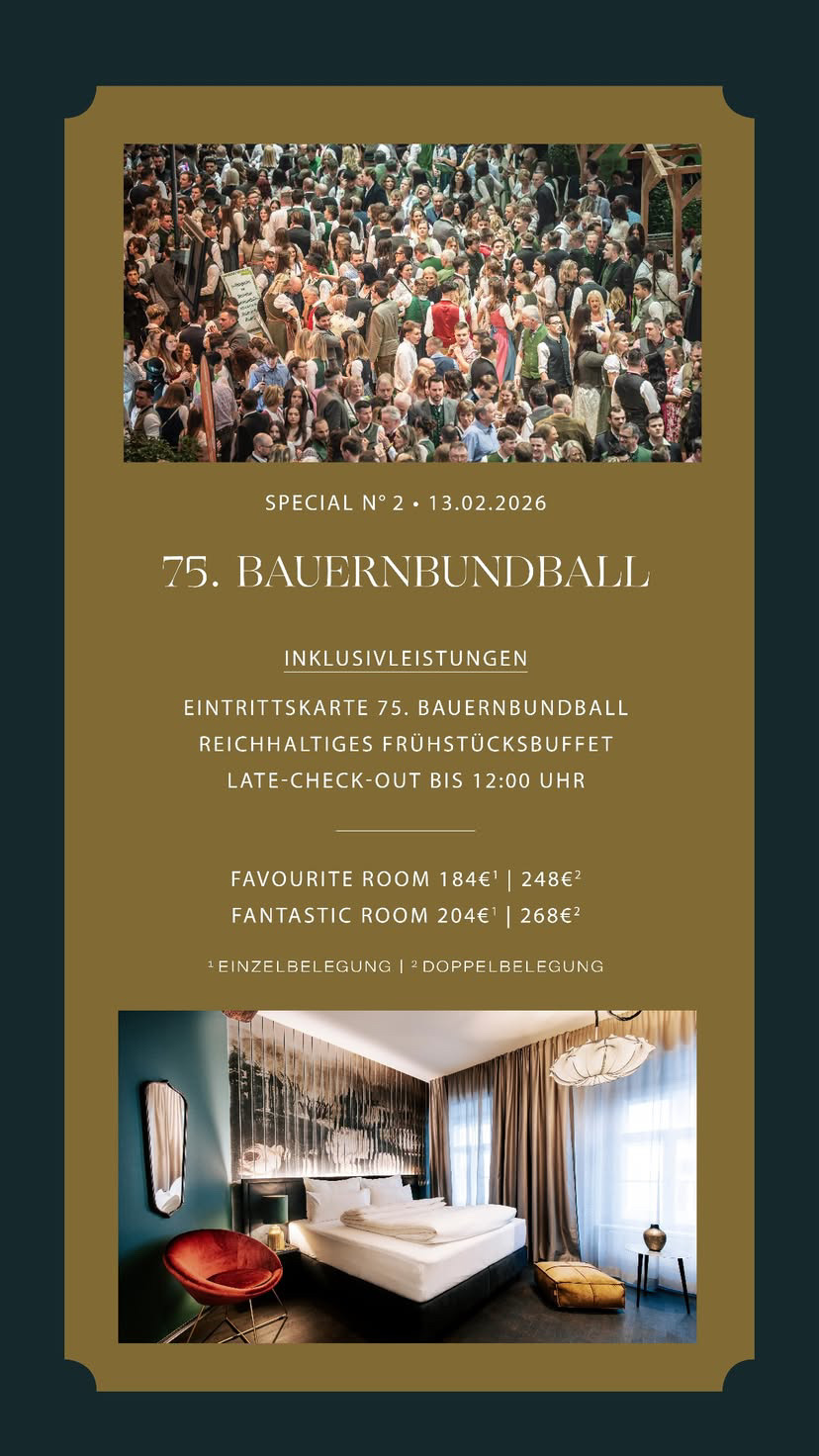 Unser Bauernbundball Special zum 75. Bauernbundball - Übernachten bei Aiola Living