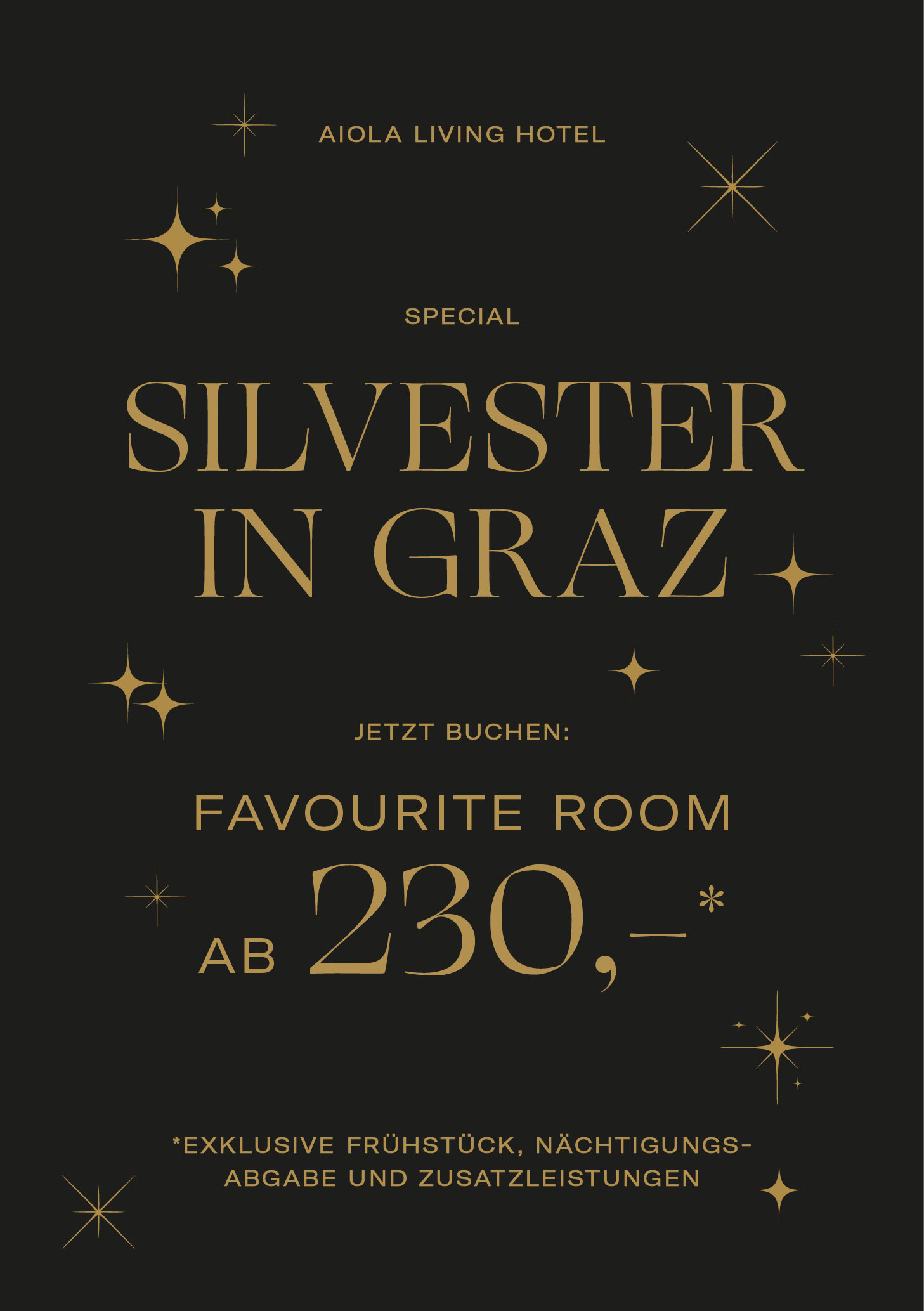Silvester in Graz – Jetzt buchen: Favourite Room ab 230 Euro